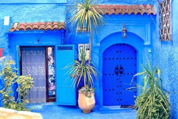 Chefchaouen, a city with blue painted houses. A city with narrow, beautiful, blue streets. Chefchaouen, Morocco, Africa
